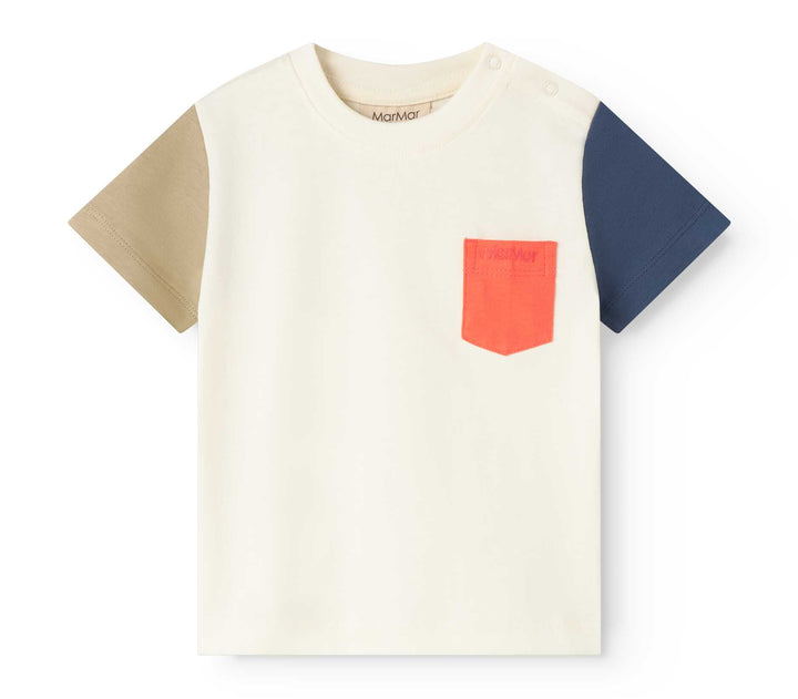 tee s/s color block - natural