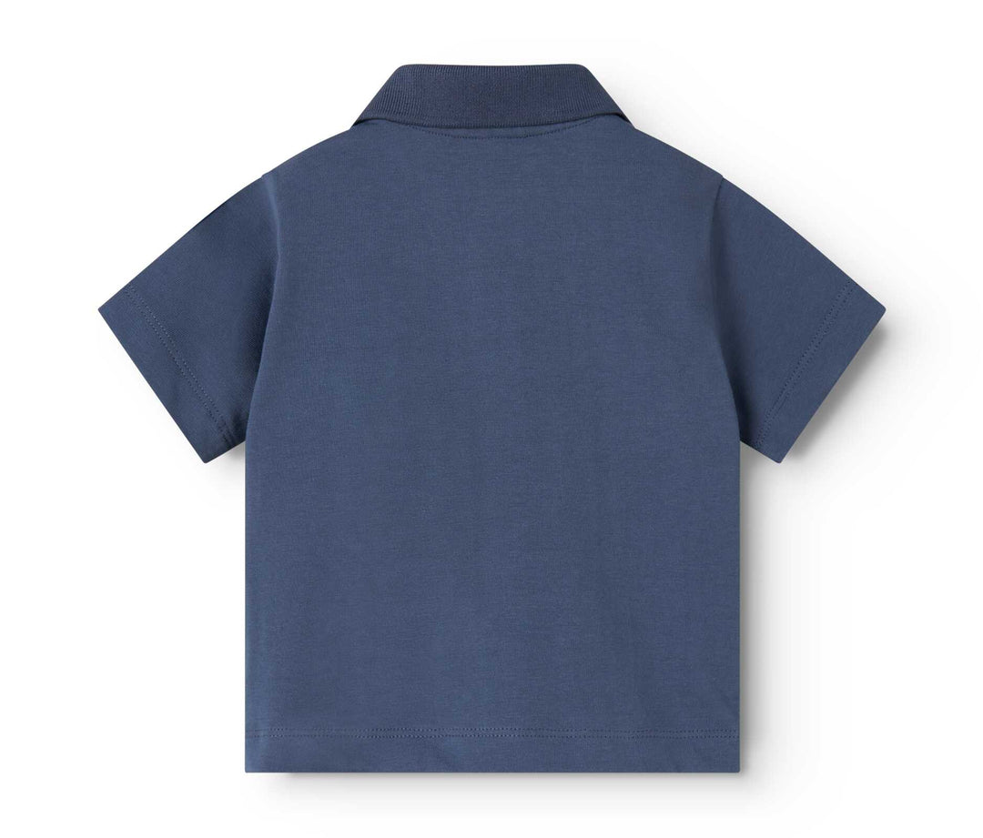 polo s/s embroidered logo - vintage blue