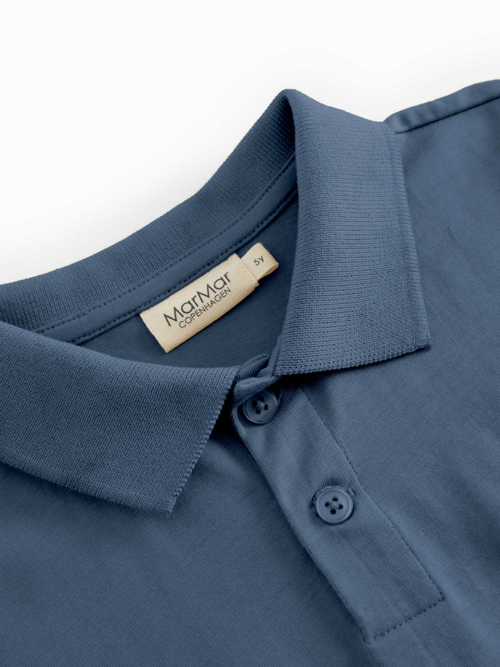 polo s/s embroidered logo - vintage blue