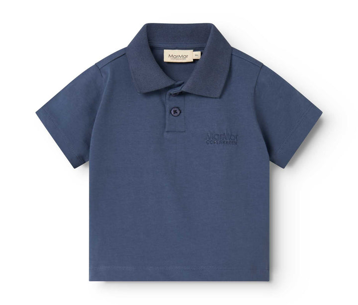 polo s/s embroidered logo - vintage blue