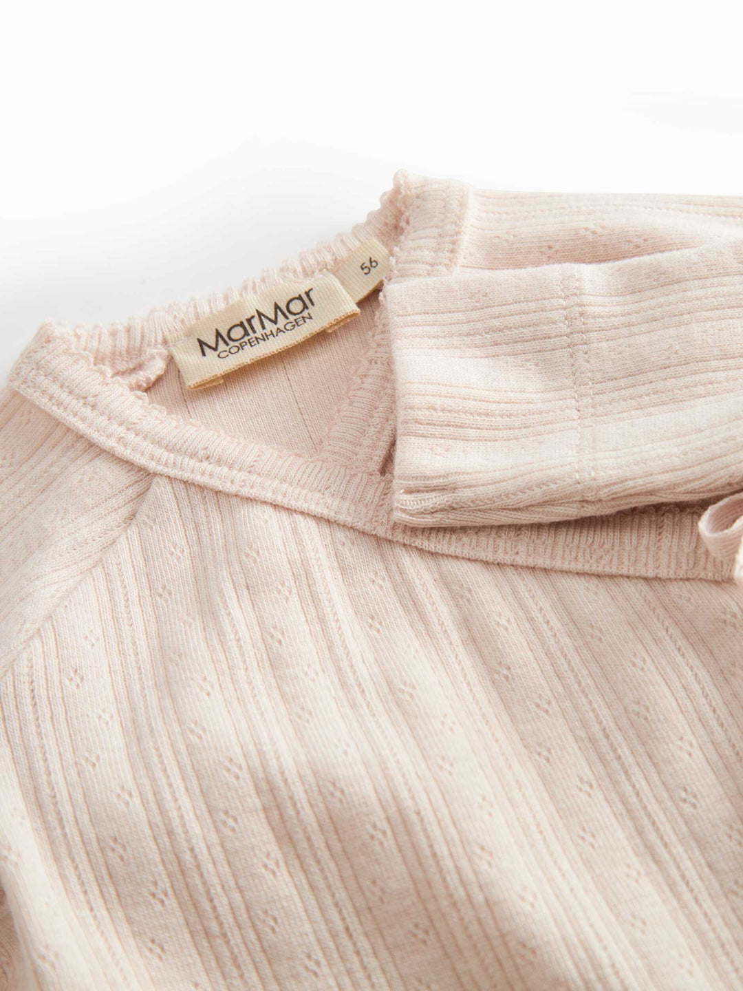 set knit pointelle wrap top and footie pants - misty pink