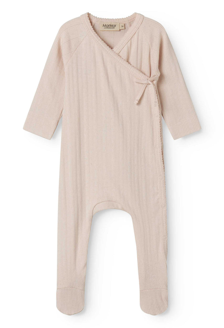 footie pointelle wrap with beanie - misty pink