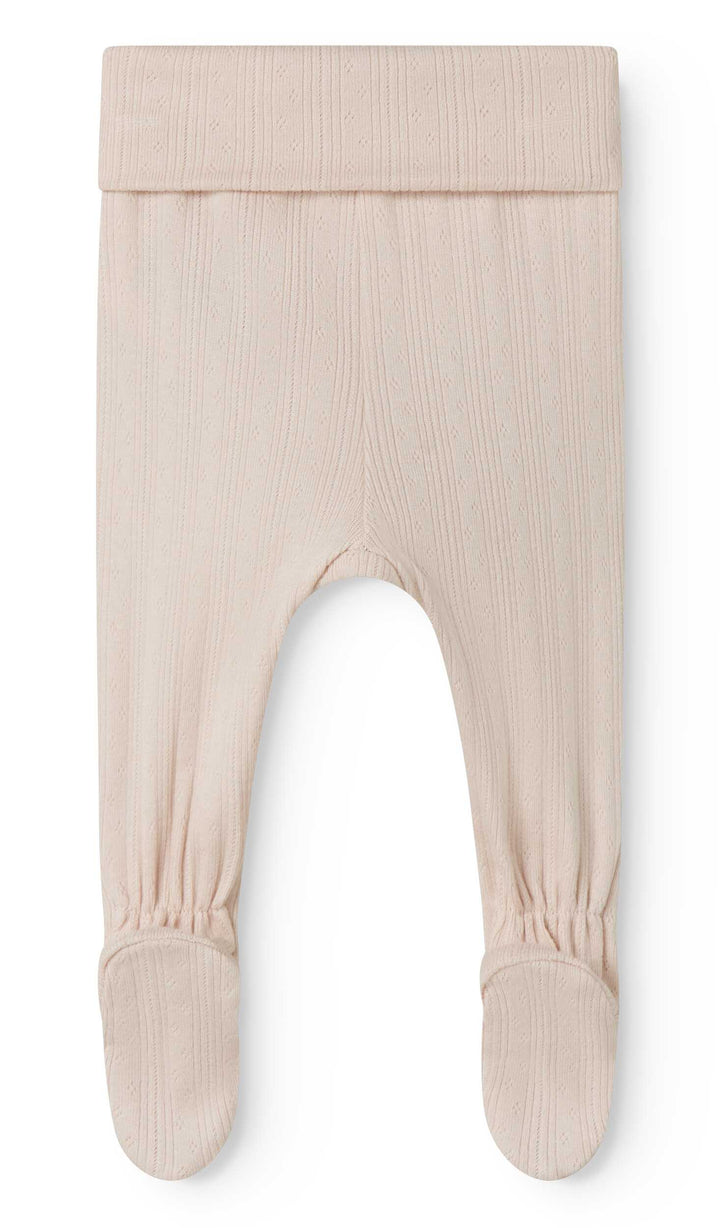 set knit pointelle wrap top and footie pants - misty pink