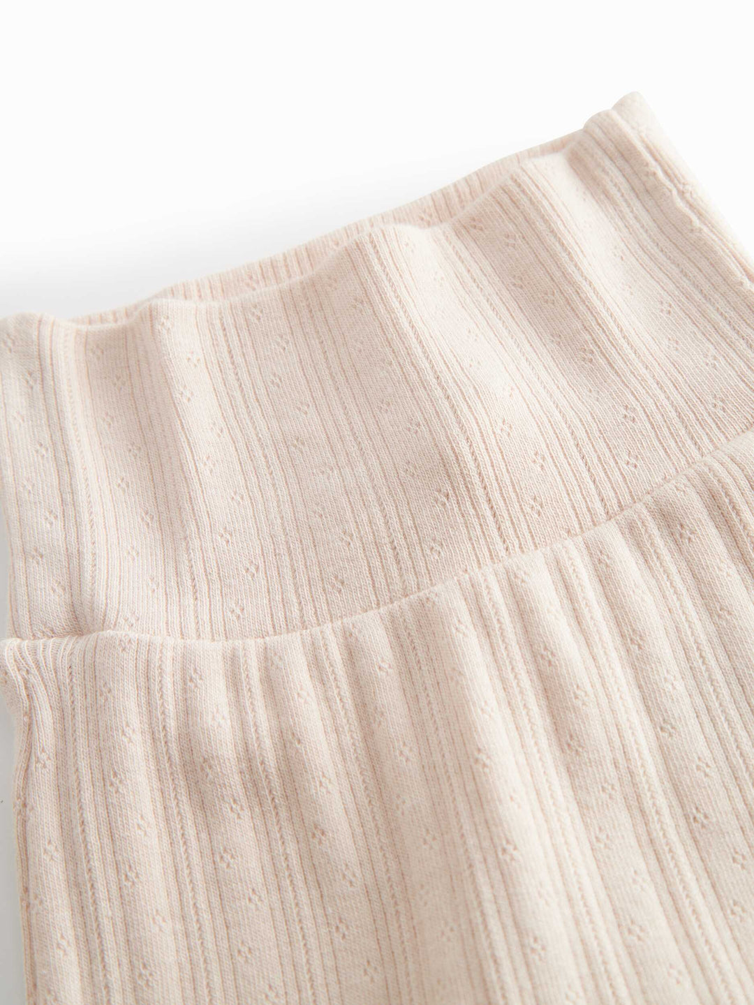 set knit pointelle wrap top and footie pants - misty pink