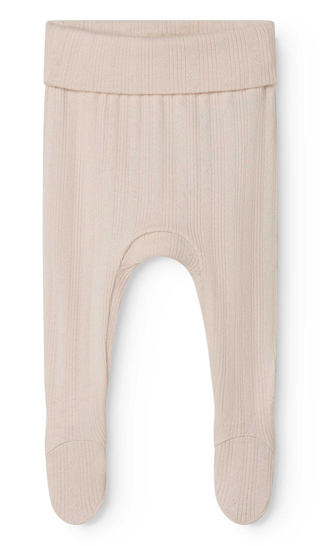 set knit pointelle wrap top and footie pants - misty pink