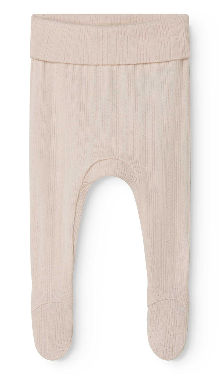 set knit pointelle wrap top and footie pants - misty pink