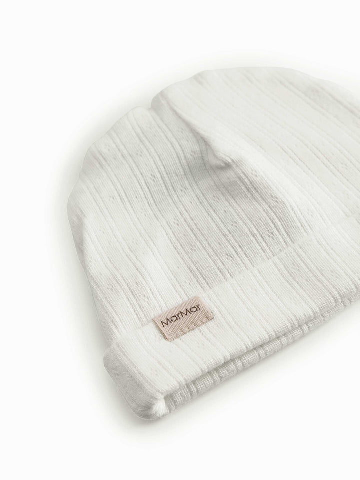 set footie pointelle wrap with beanie and blanket - gentle white