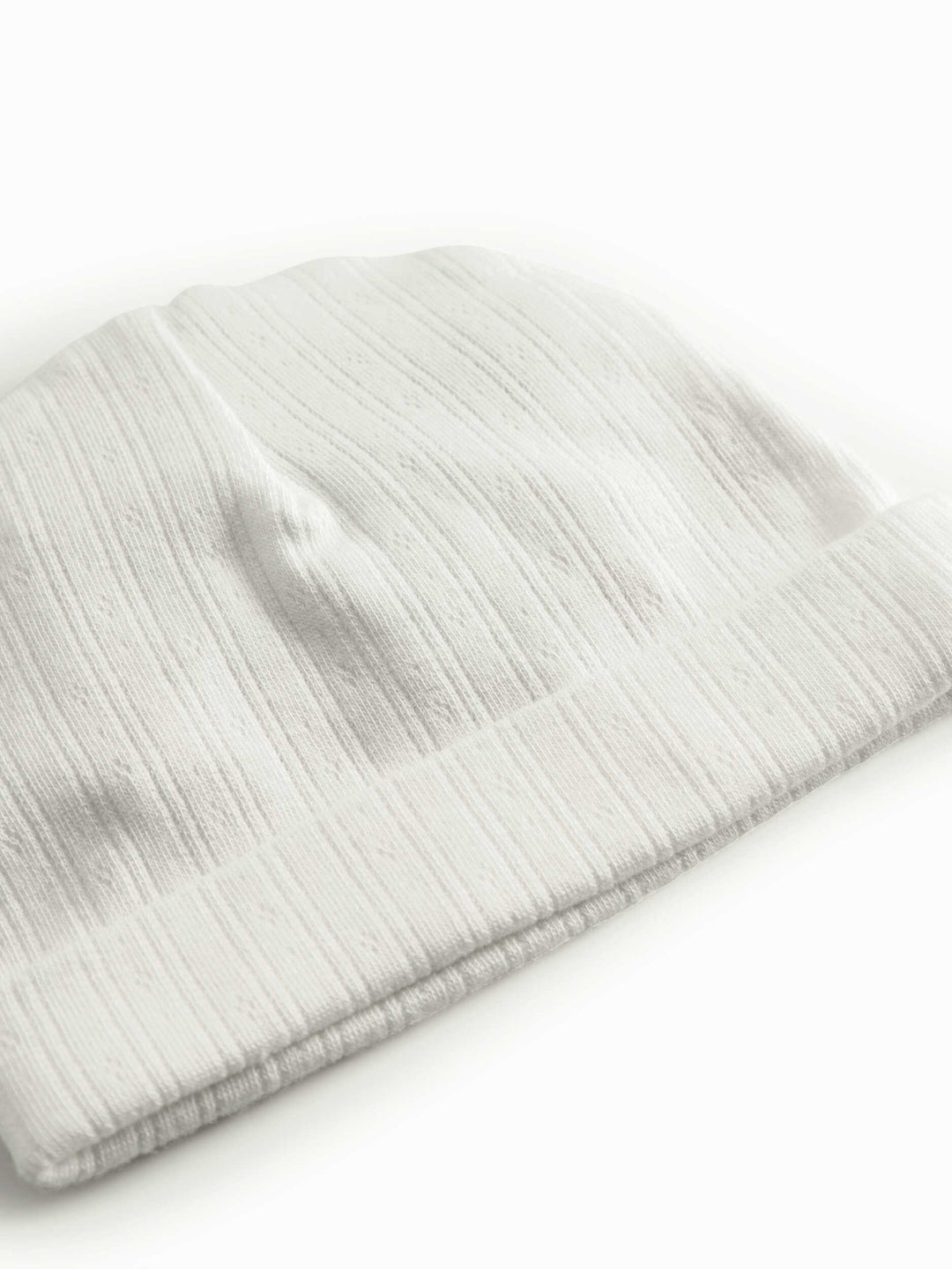 set footie pointelle wrap with beanie and blanket - gentle white