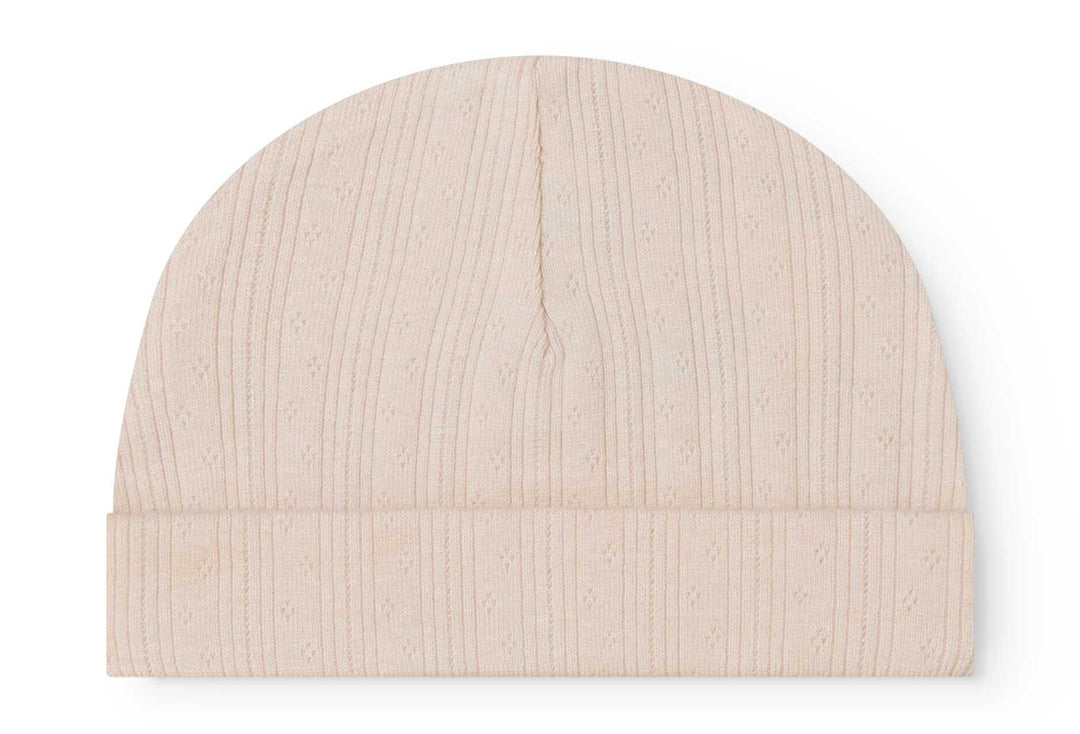 set footie pointelle wrap with beanie and blanket - misty pink