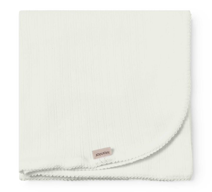 set footie pointelle wrap with beanie and blanket - gentle white