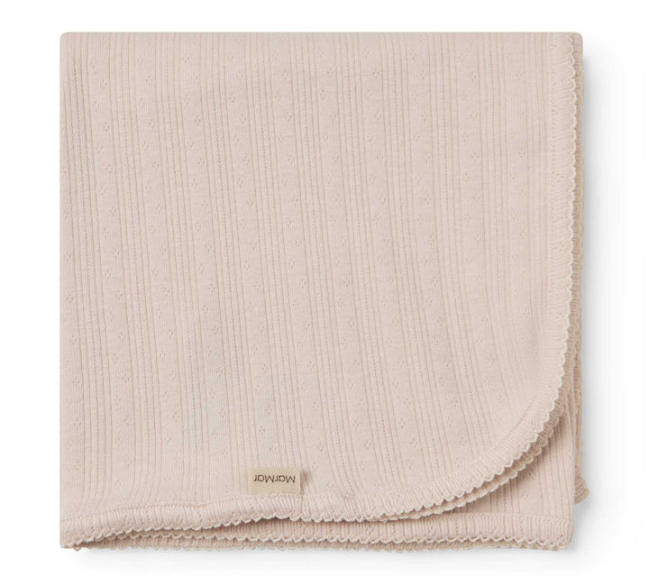 set footie pointelle wrap with beanie and blanket - misty pink