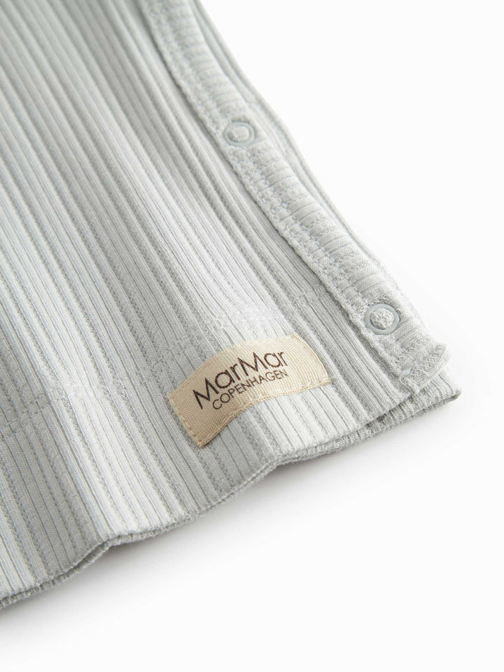 set knit ribbed wrap top and footie pants - morning dew