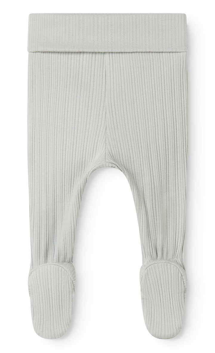 set knit ribbed wrap top and footie pants - morning dew