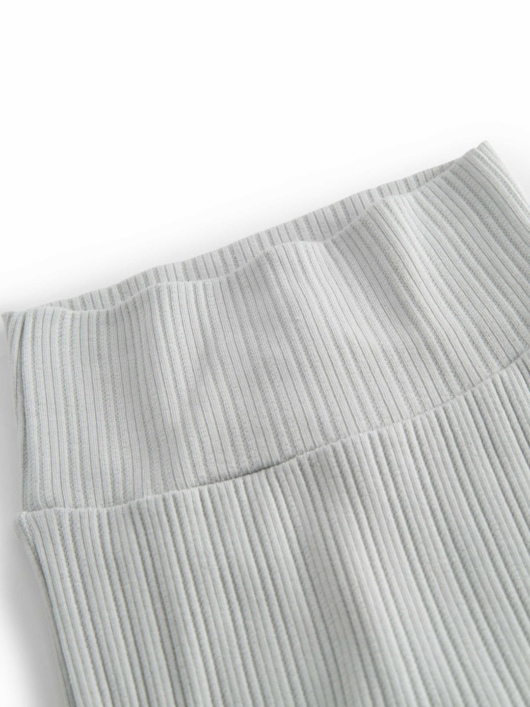 set knit ribbed wrap top and footie pants - morning dew