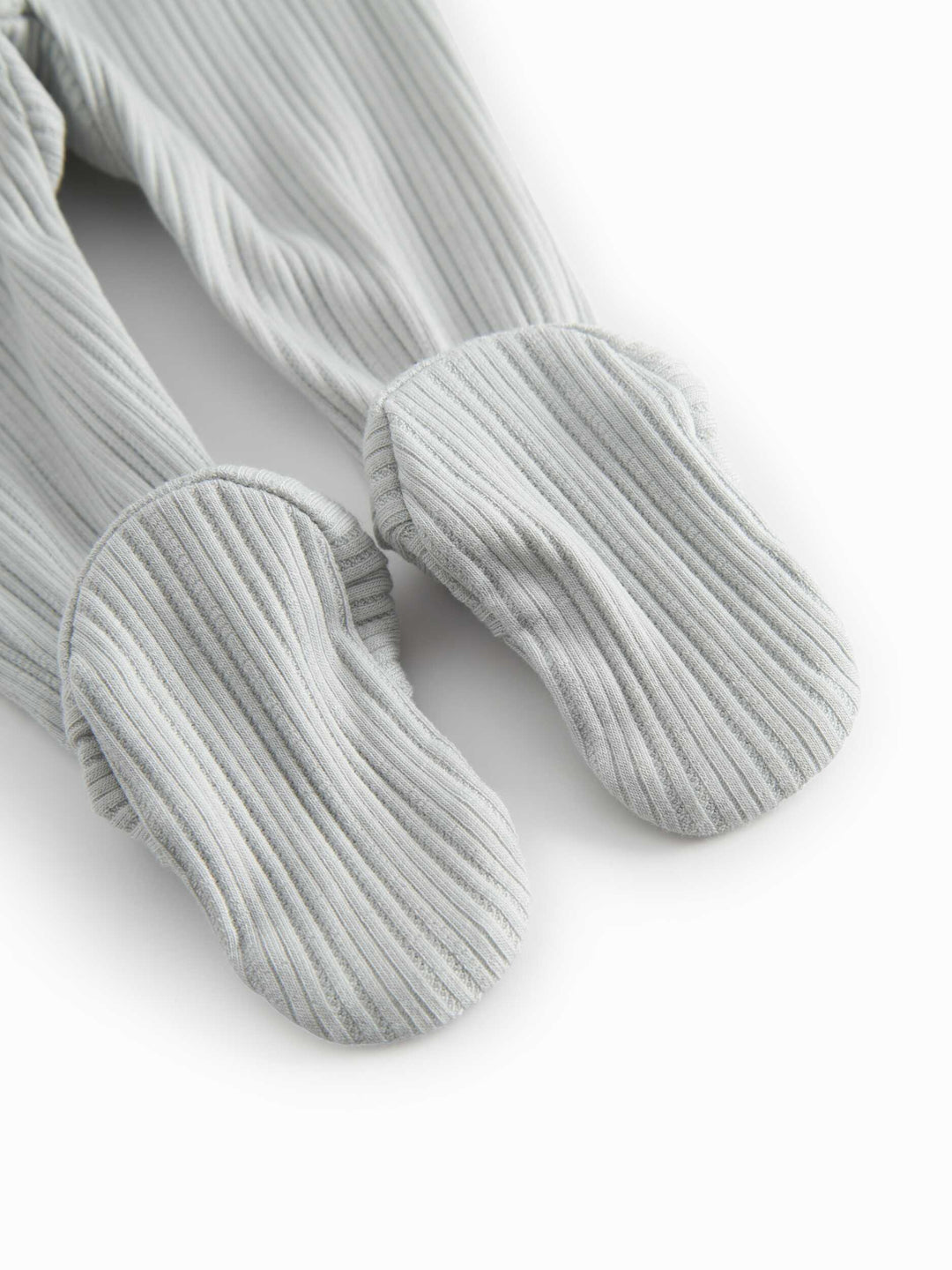 set knit ribbed wrap top and footie pants - morning dew