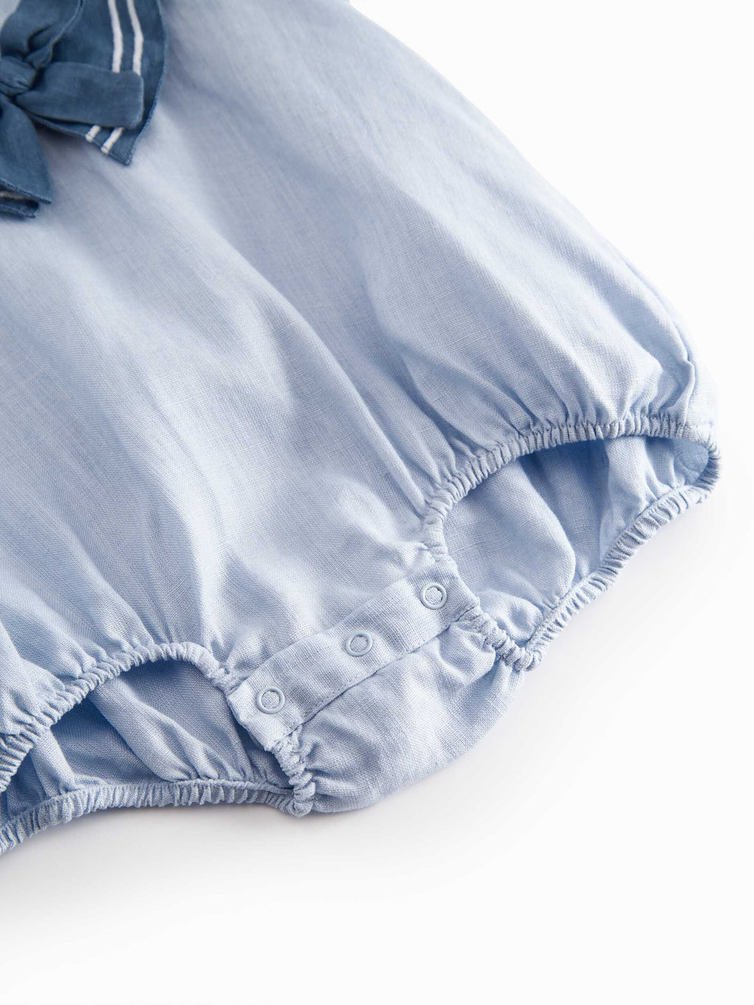 one piece s/s linen sailor romper - blue mist