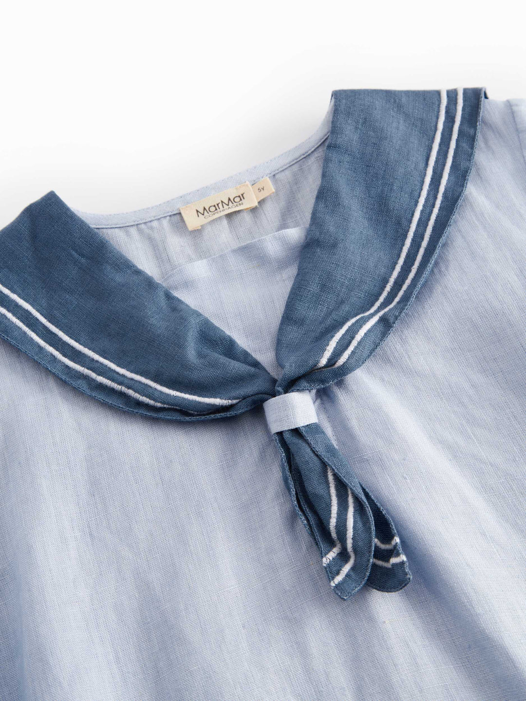 shirt s/s linen sailor style - blue mist