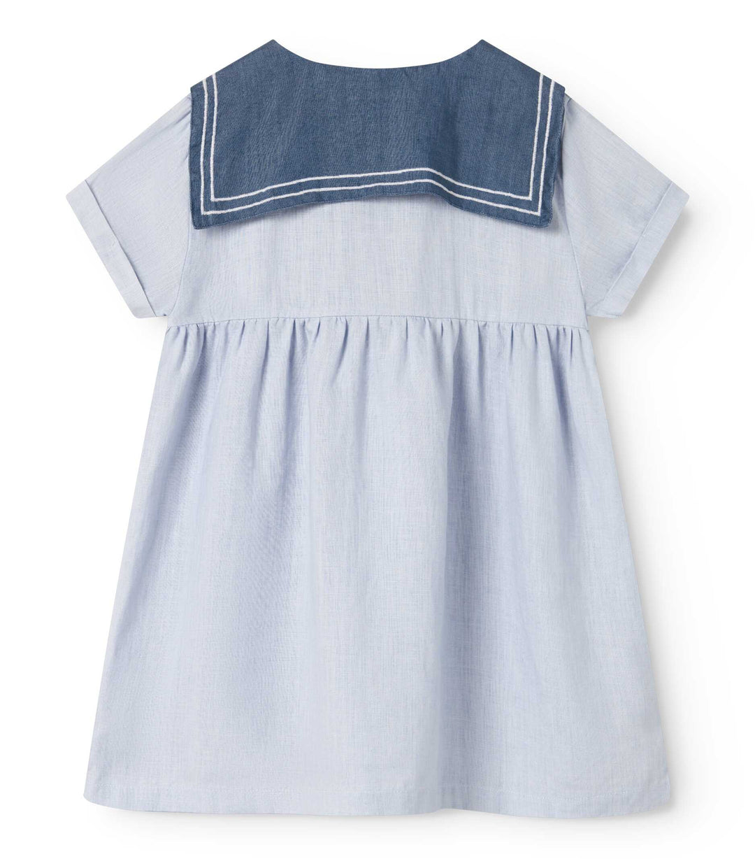 dress linen sailor style - blue mist