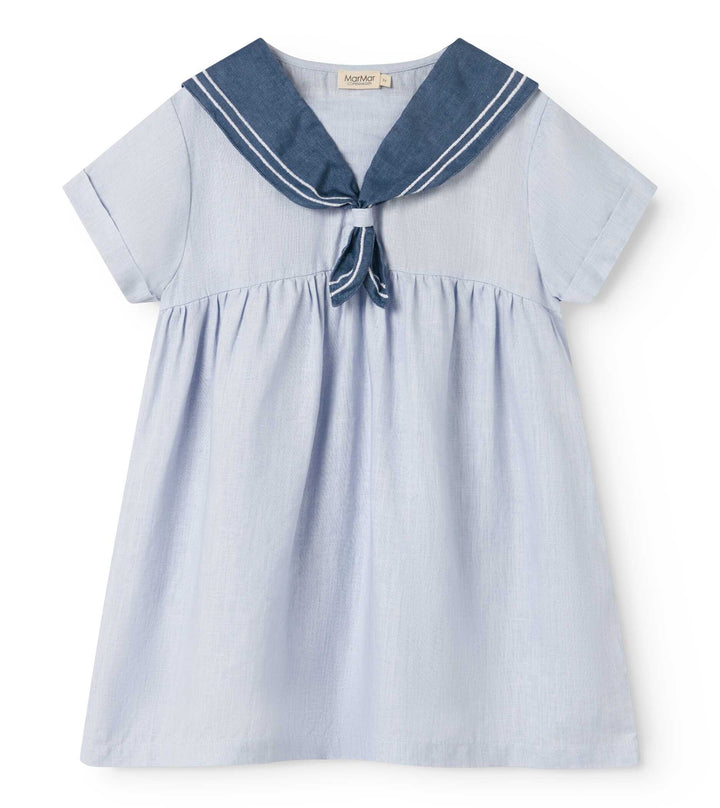dress linen sailor style - blue mist