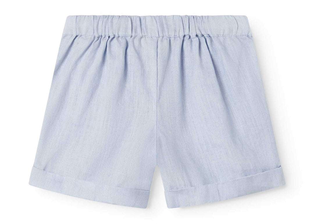 shorts linen double breasted - blue mist