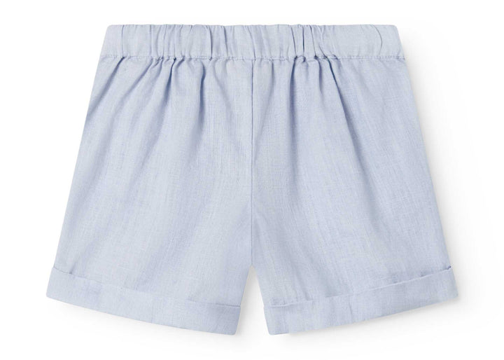 shorts linen double breasted - blue mist