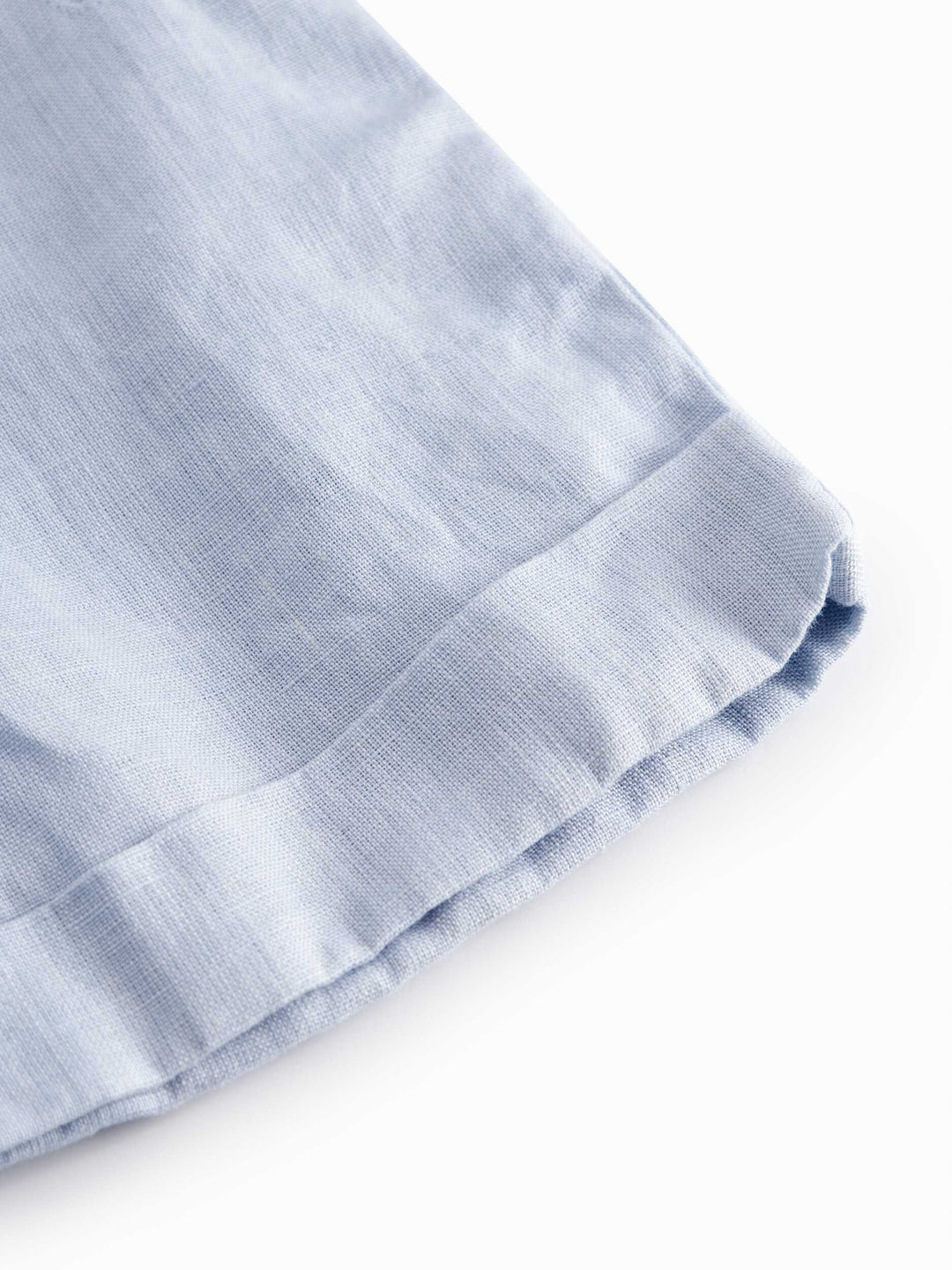 shorts linen double breasted - blue mist