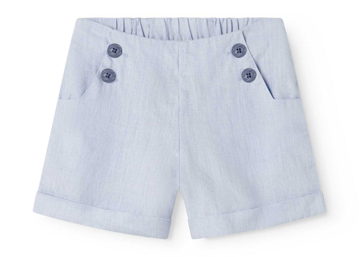 shorts linen double breasted - blue mist