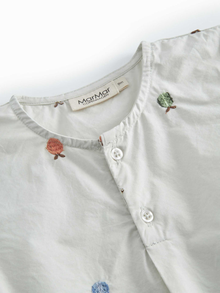 set outfit fruit embroidered shirt and shorts - natural