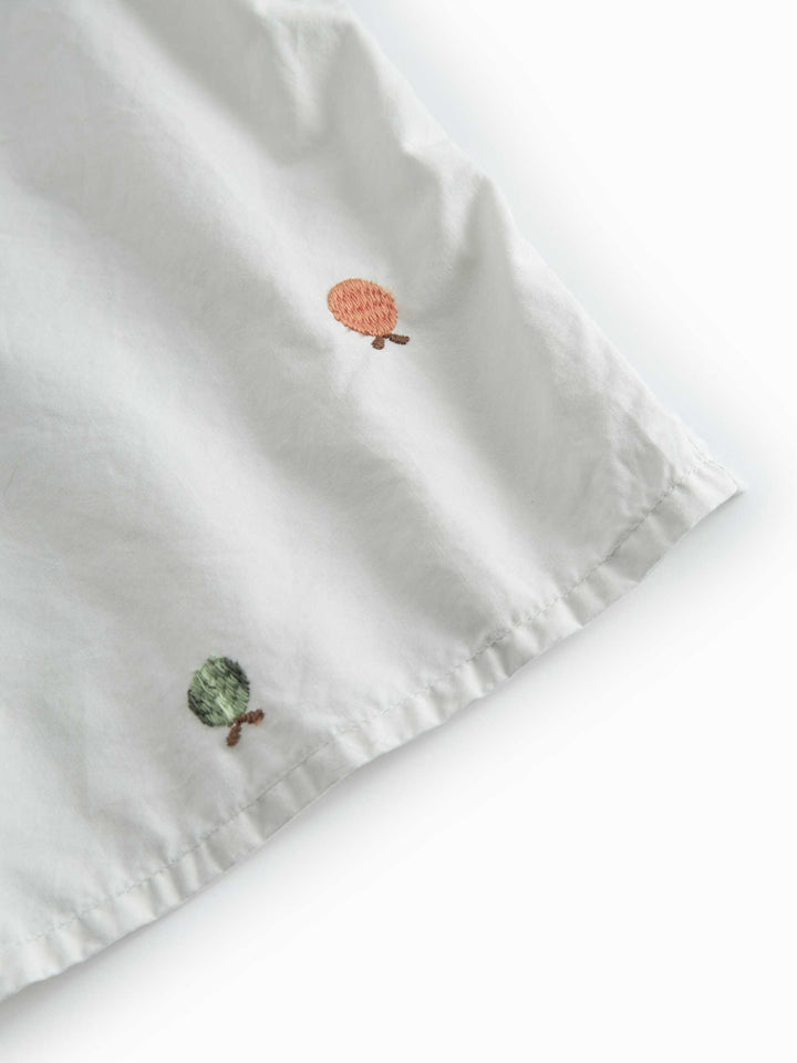 set outfit fruit embroidered shirt and shorts - natural
