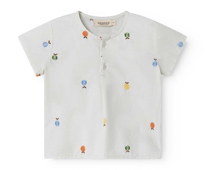 set outfit fruit embroidered shirt and shorts - natural