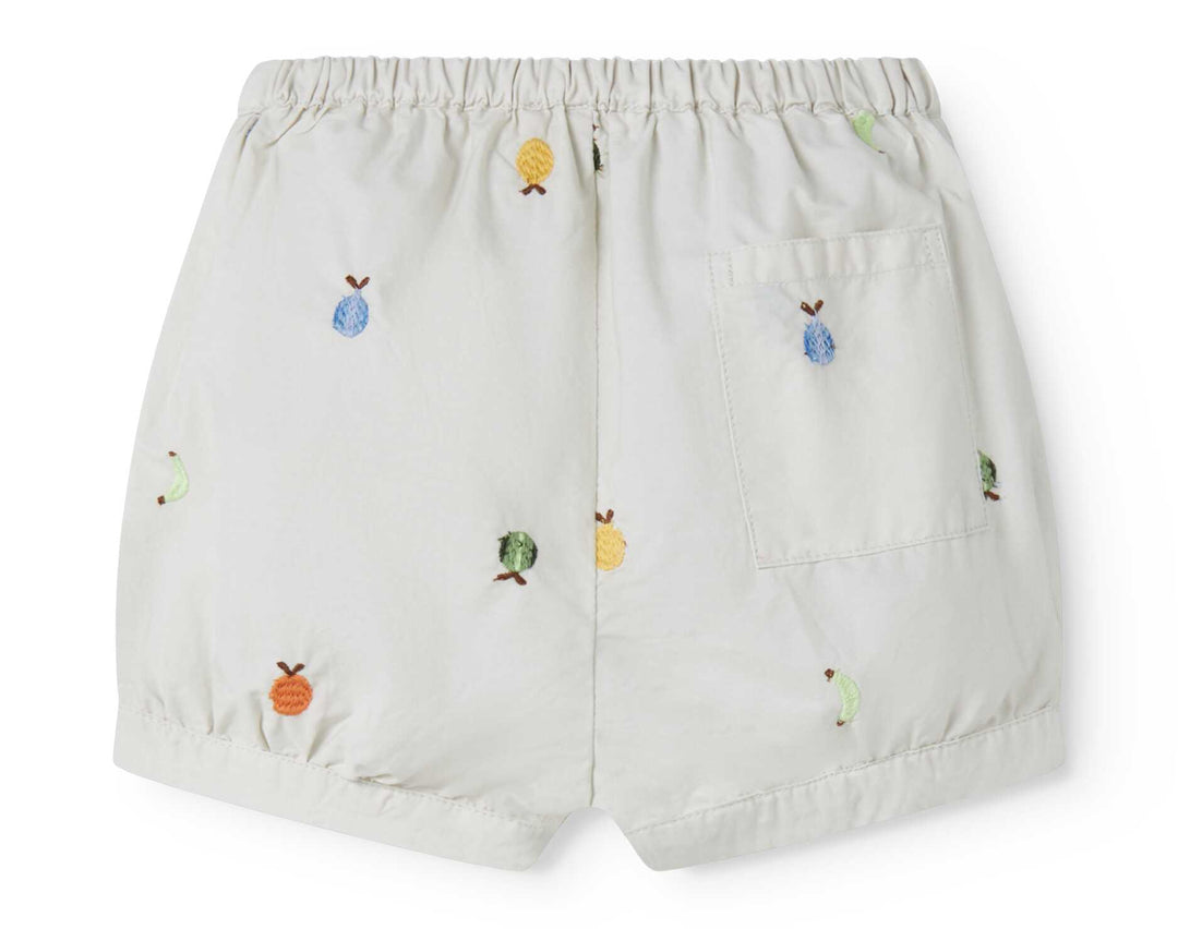 set outfit fruit embroidered shirt and shorts - natural