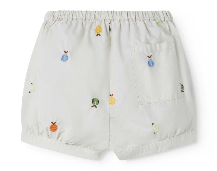 set outfit fruit embroidered shirt and shorts - natural