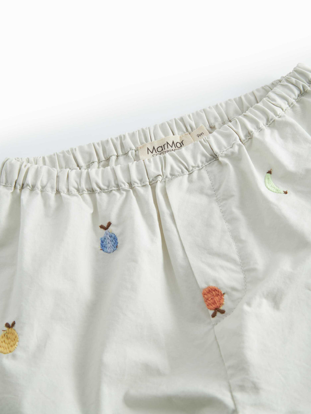 set outfit fruit embroidered shirt and shorts - natural