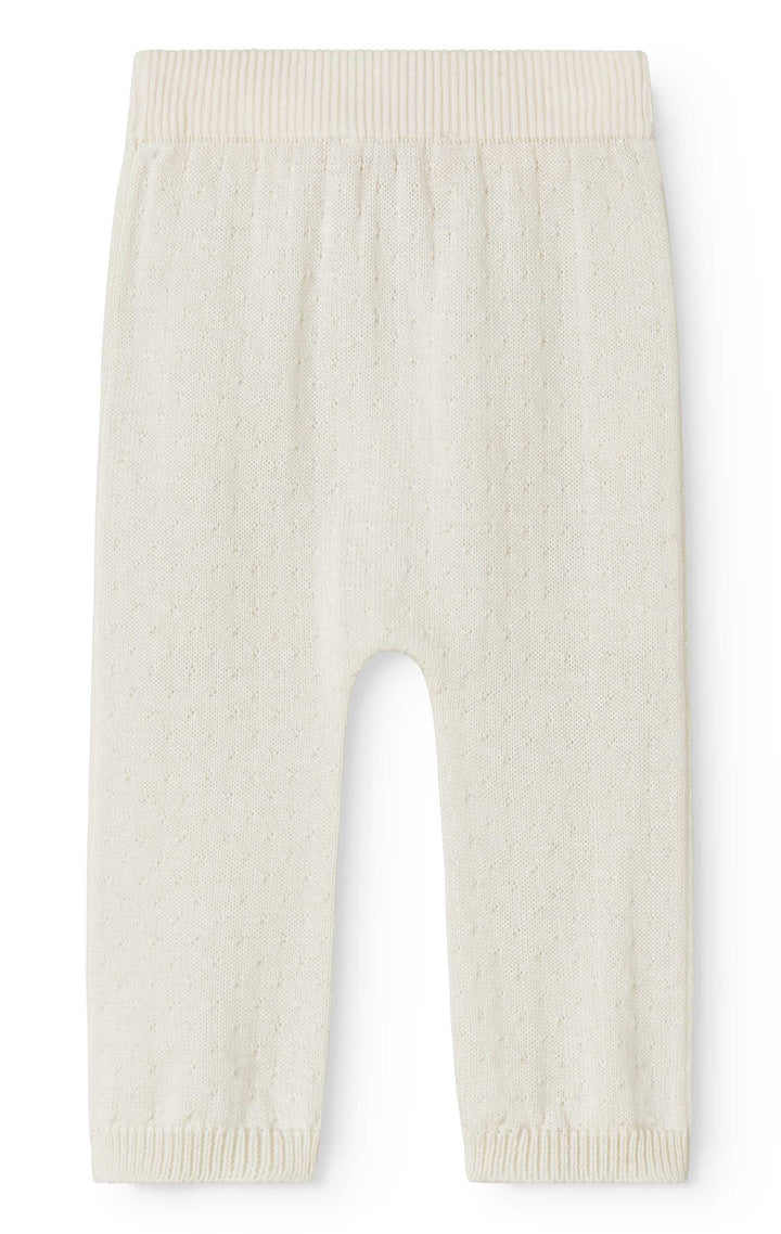 set knit mini polka dot cardigan and pants with bonnet - gentle white