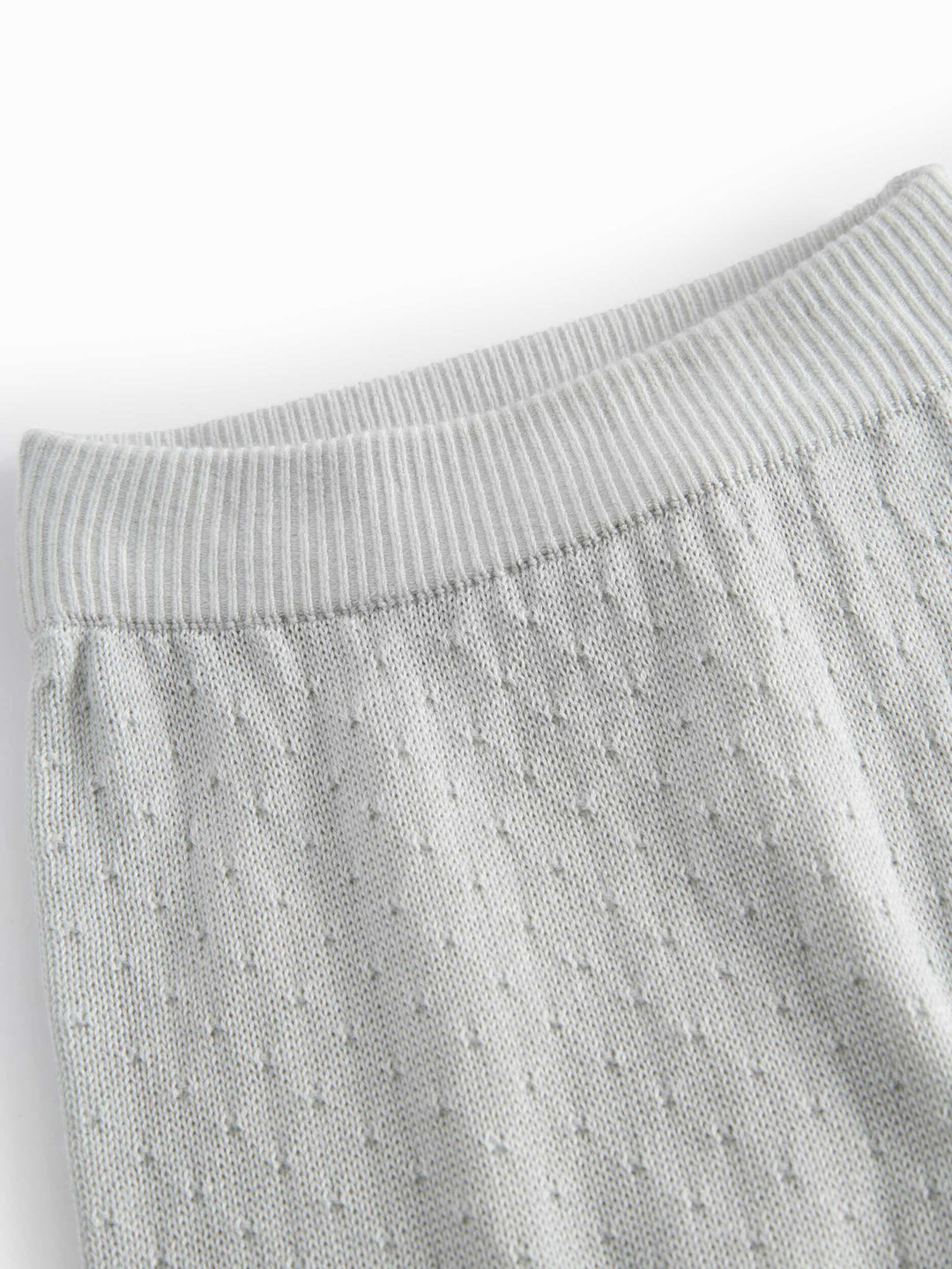 set knit mini polka dot cardigan and pants with bonnet - morning dew