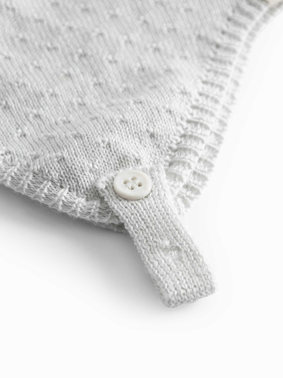 set knit mini polka dot cardigan and pants with bonnet - morning dew