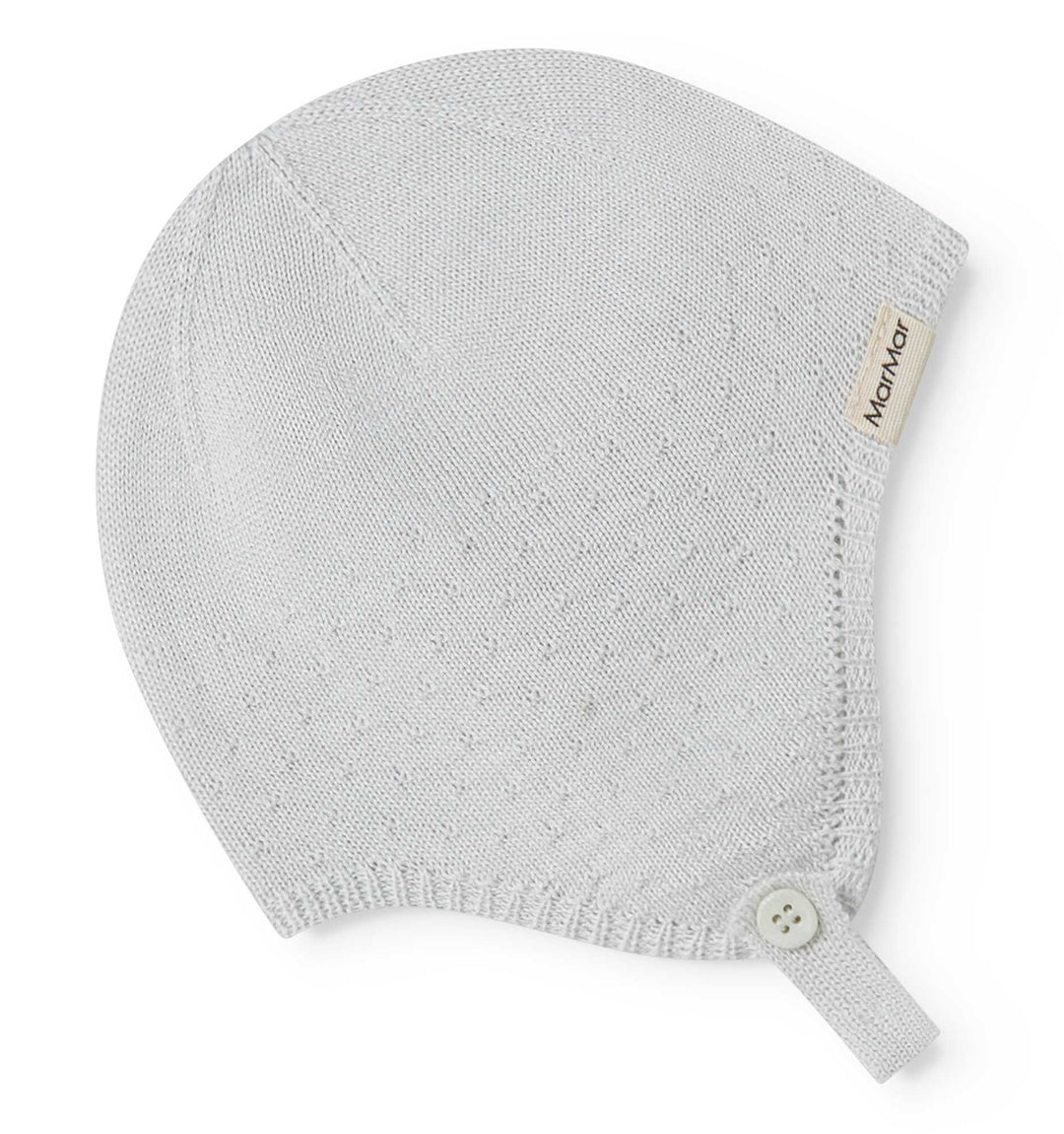 set knit mini polka dot cardigan and pants with bonnet - morning dew