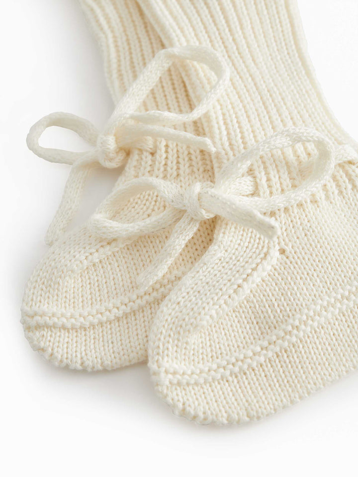 shoes knit booties - gentle white