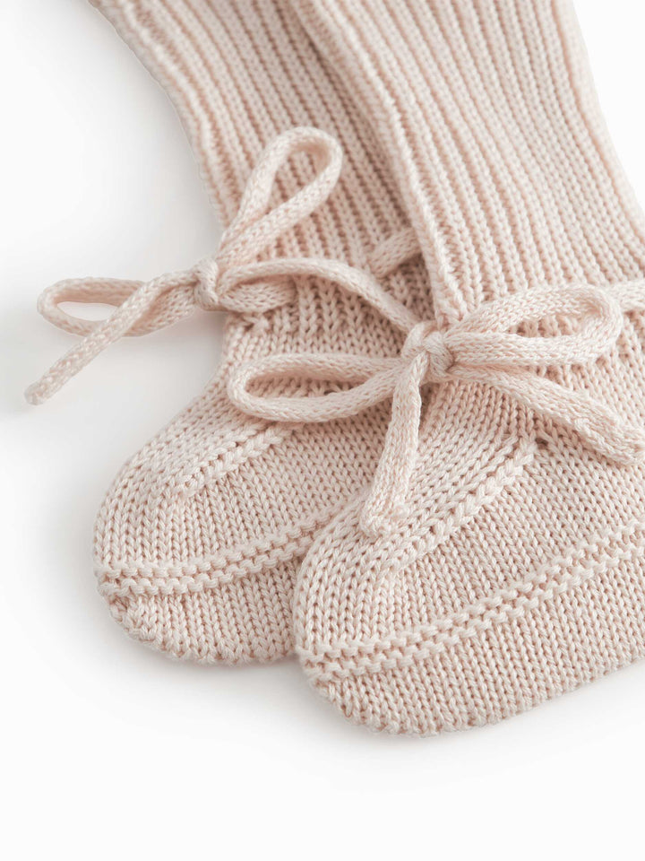 shoes knit booties - misty pink