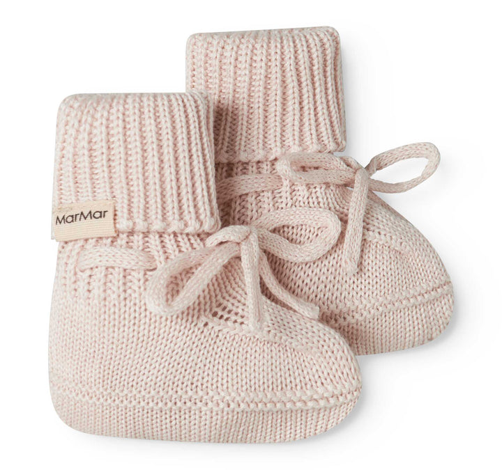 shoes knit booties - misty pink