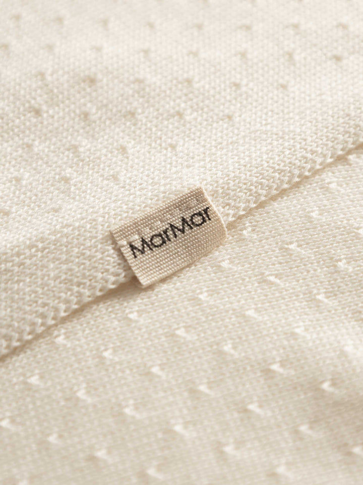 blanket mini polka dot knit - gentle white
