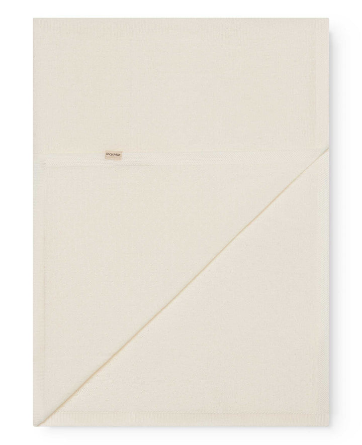 blanket mini polka dot knit - gentle white