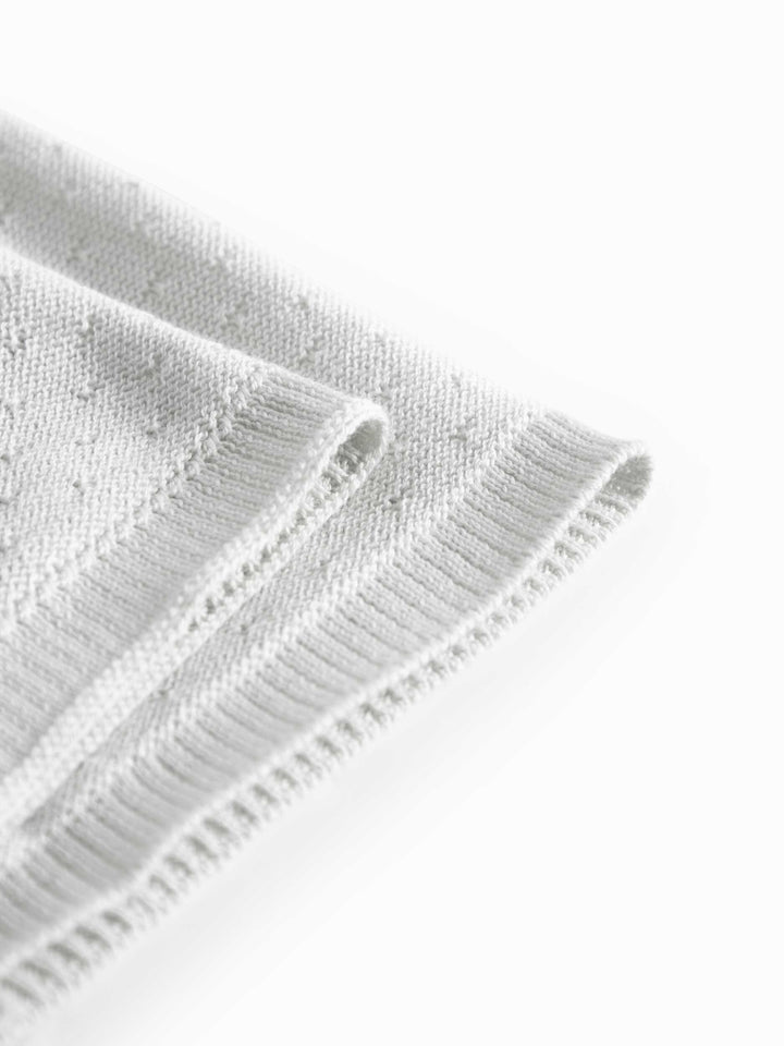 blanket mini polka dot knit - morning dew