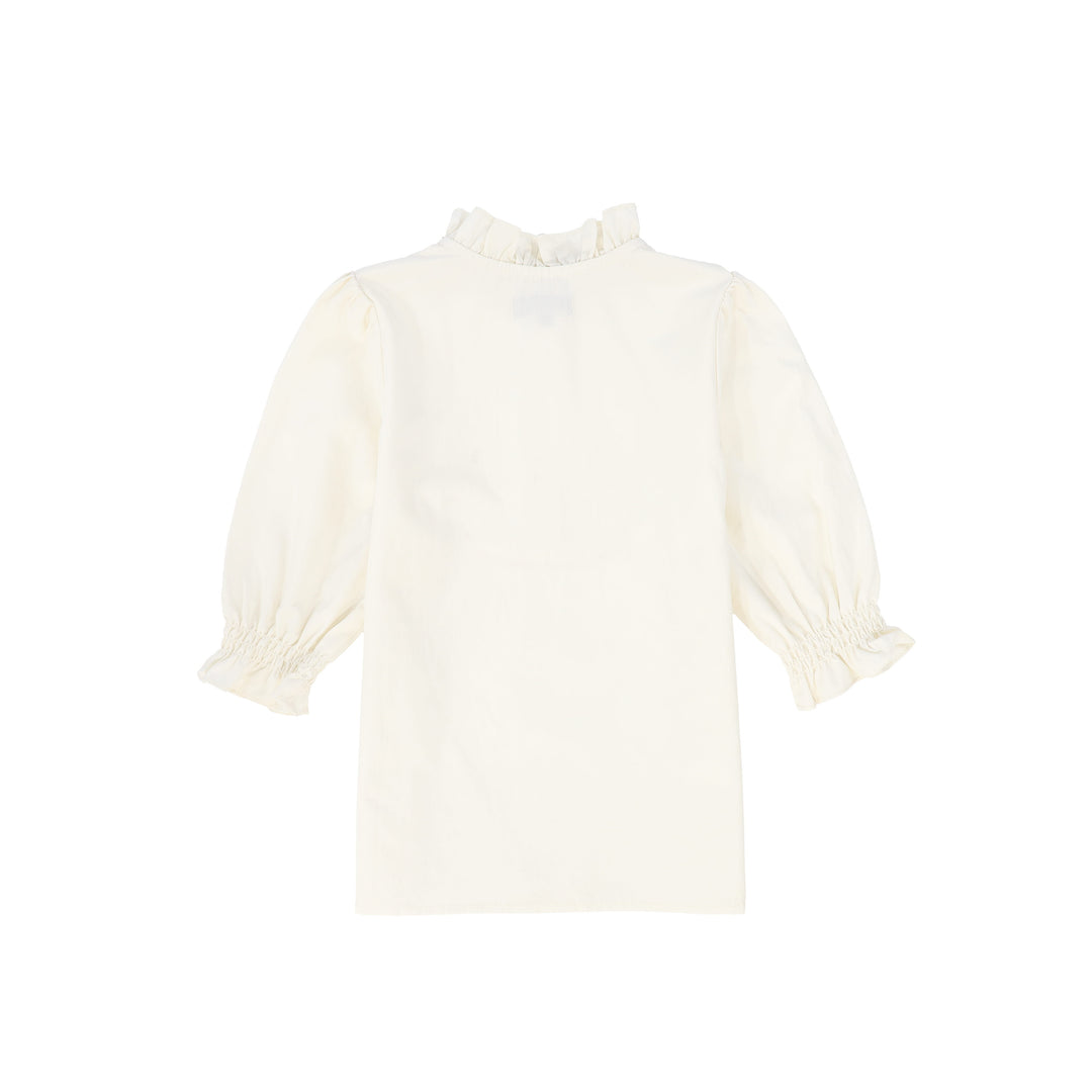 shirt l/s red embroidery stitch - ivory