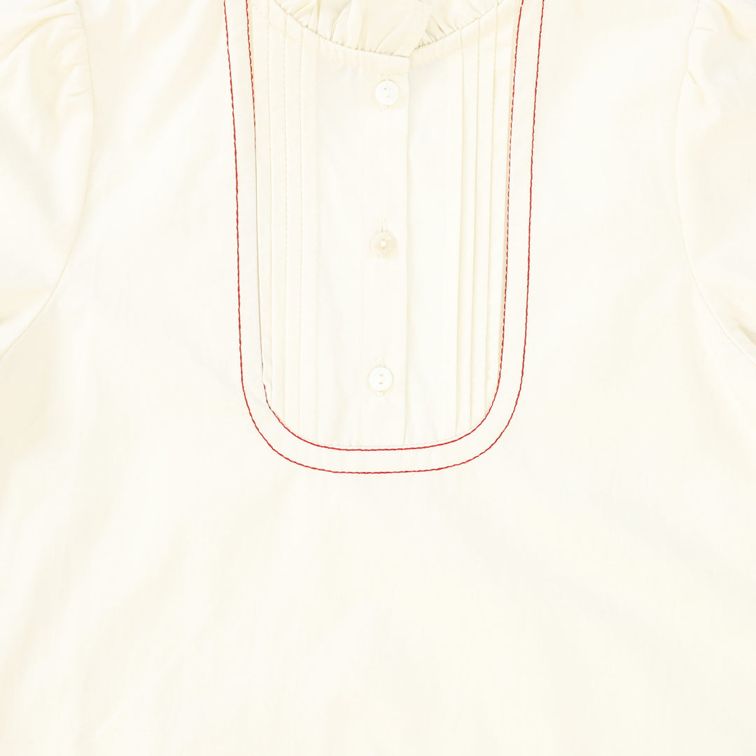 shirt l/s red embroidery stitch - ivory