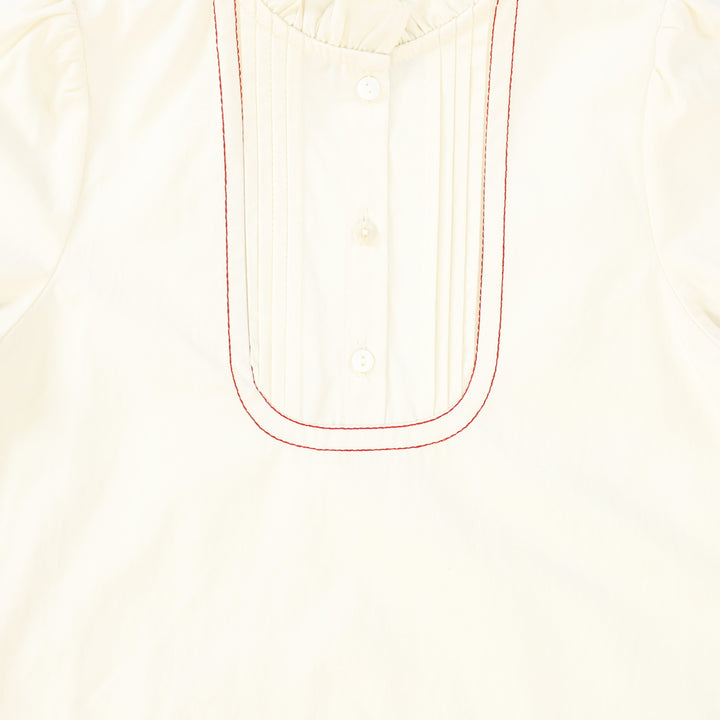 shirt l/s red embroidery stitch - ivory
