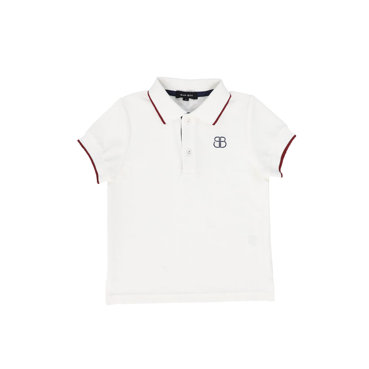 polo s/s red trims - white