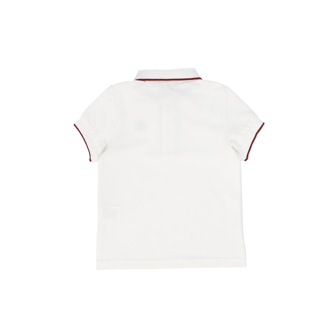 polo s/s red trims - white