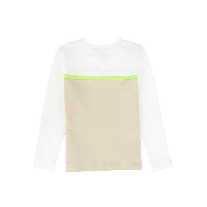 tee l/s neon striped - tan