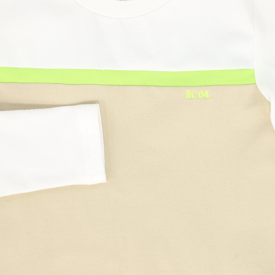 tee l/s neon striped - tan